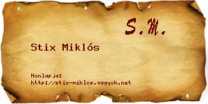 Stix Miklós névjegykártya